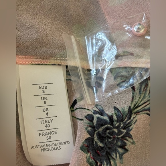 Nicholas Lilac Floral Frill Silk Mini Dress NWOT 4 - Perfect Condition - Picture 6 of 8